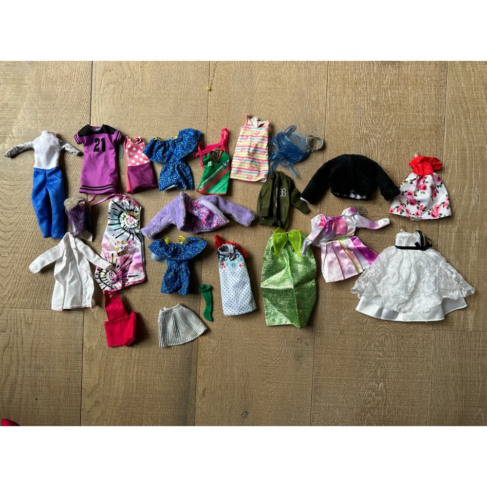 Vintage Barbie Doll Clothes Lot Dresses Jackets Accessories Mixed Styles Mixed